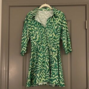 Green Patterned Women's Dress